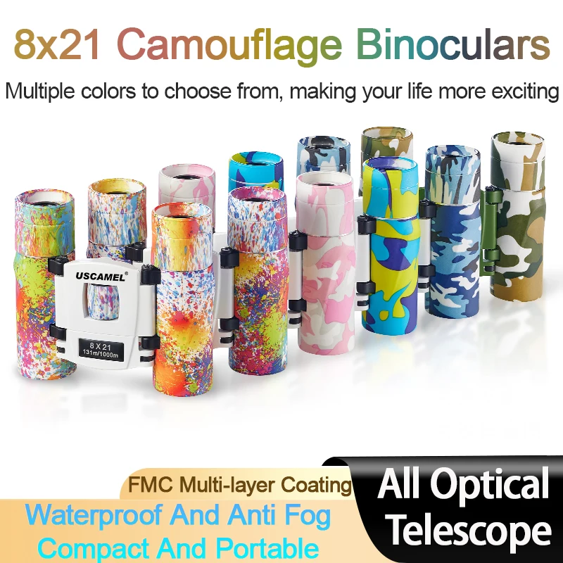 

Портативный Компактный бинокль 8x21, HD телескоп для спорта на открытом воздухе, Карманный телескоп для наблюдения за птицами и концертов