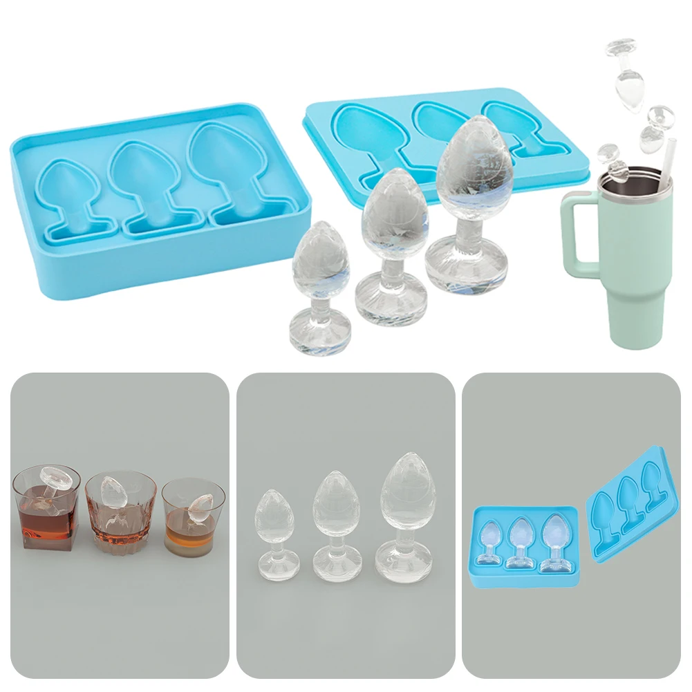 Silicone Prank Butt Plug Shaped Ice Cube Mold Whiskey Cocktails Ice Cube Tray Household DIY Funny Shape Ice Maker Novelty Gifts