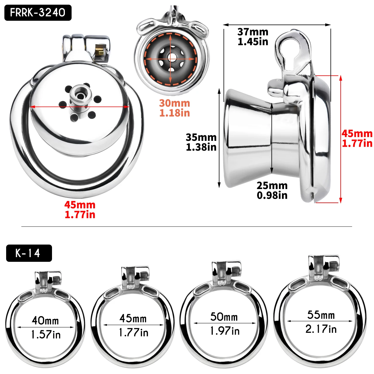 FRRK 240 Inverted Chastity Cage Device Silicone Urethral Catheter Penis Plug Cockring Stealth Lock Sex Toy For Men Adult Product