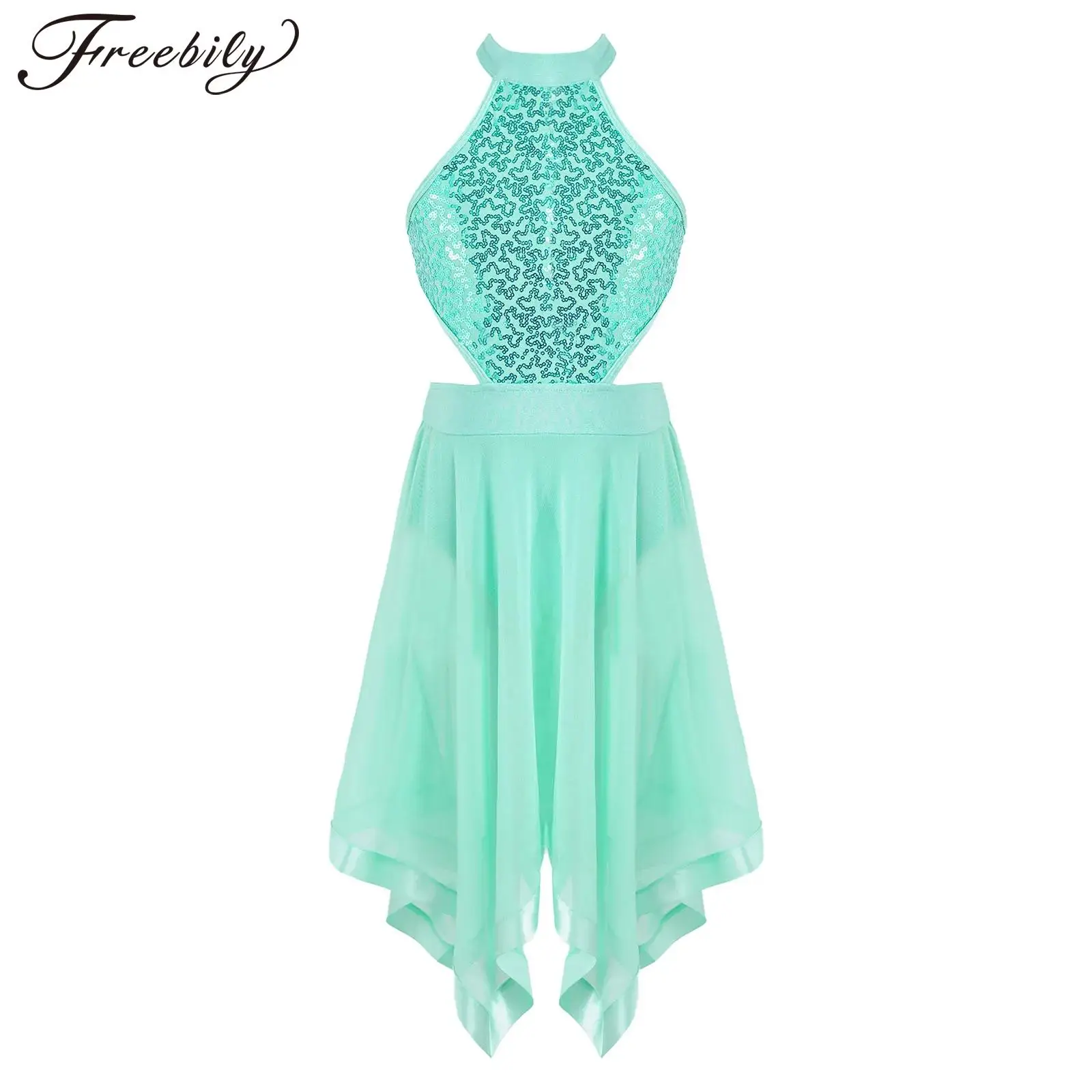 

Children Ballet Dress Kids Sequins Gymnastics Leotard Teens Girls Lyrical Dance Costume for Ballroom Dancing Performance Dress