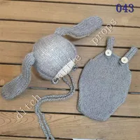Newborn Photography Props Mohair Shorts  Rabbit Big Ear Hat Studio Clothing 1