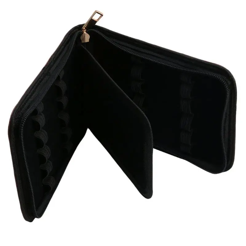 Pen Storage Bag 12 Pens Fountain Pen/Roller Pen Faux Leather Zipper Case Holder