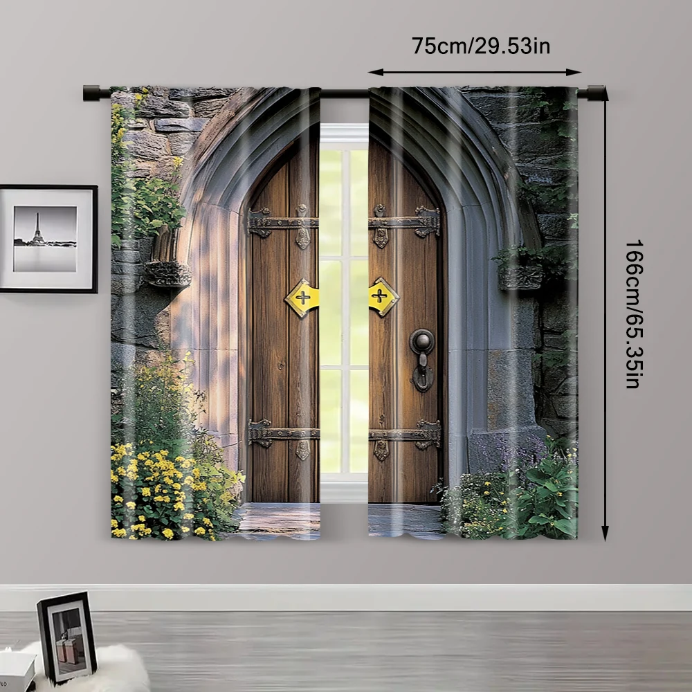 2pc,  Curtain Unique Castle Versatile Fabric,Without Electricity Birthday Party Applies to Multipurpose Event Decoration 3