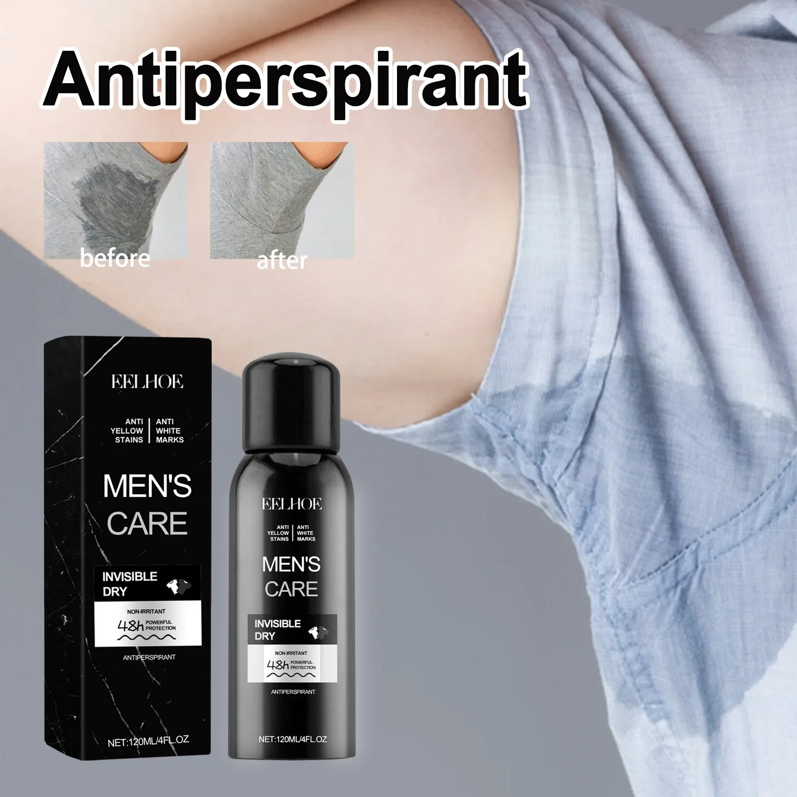 

Антиперспирантный дезодорант-спрей для мужчин, ароматизатор пота для подмышек, Очищение тела с запахом, освежающий и очищающий дезодорант-спрей