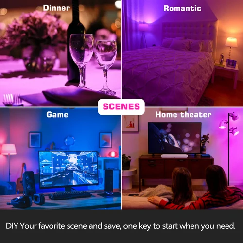 Alexa 스마트 LED 전구 RGB 색상 변경 E27 램프 220V 110V APP 제어 Dimmable 블루투스 호환 WIFI 5