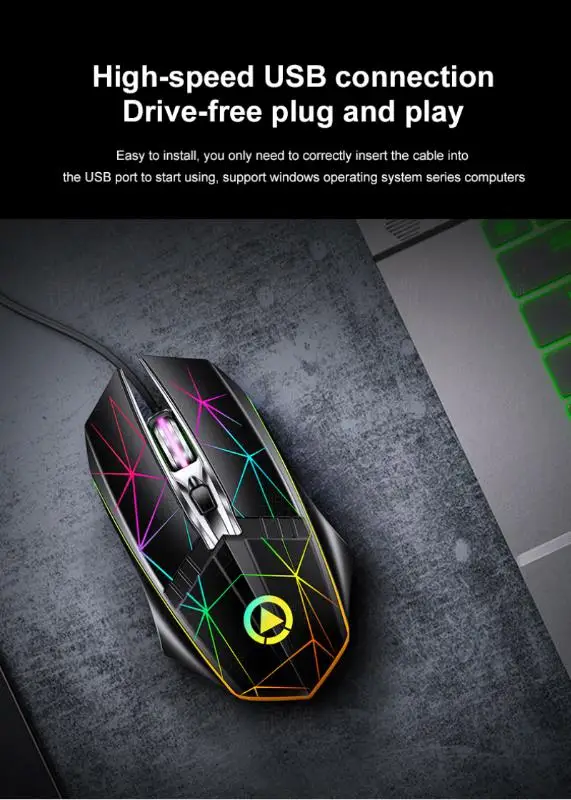 Computer Mice Office Accessories Backlight 4 Keys Ergonomics Consumer Electronics Competitive Game Mouse For Gamers 2400dpi