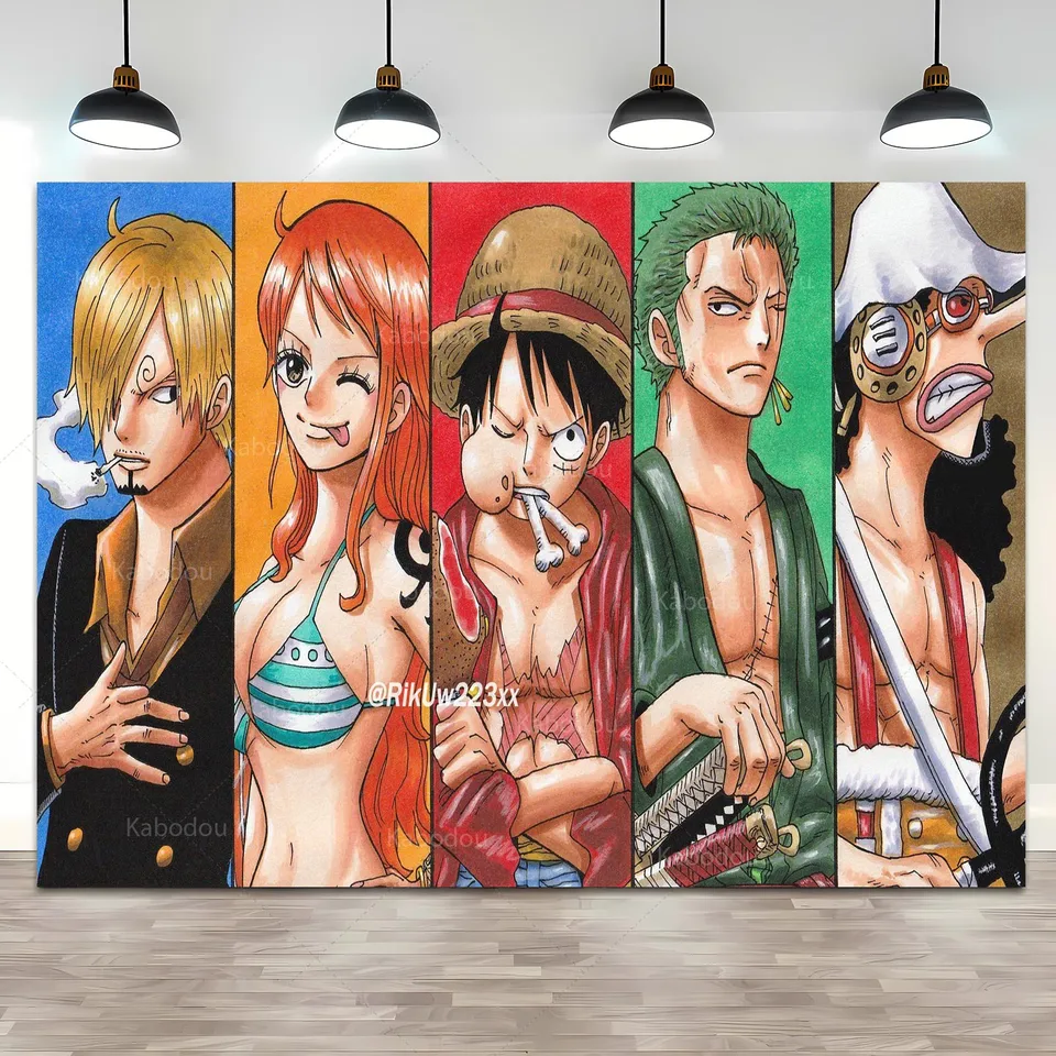 Anime One Piece Cosplay Party sfondo bambino ragazzo Corsair rufy Zoro  soggiorno Ocean Adventure sfondo Banner decorazione - AliExpress, image size:960x960