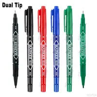 4/8Pcs Waterproof Oil Ink Permanent Art Marker Fineliner Pen 0.5mm 1.0mm Dual Tip For Comics Painting Drawing Writing Stationery 1