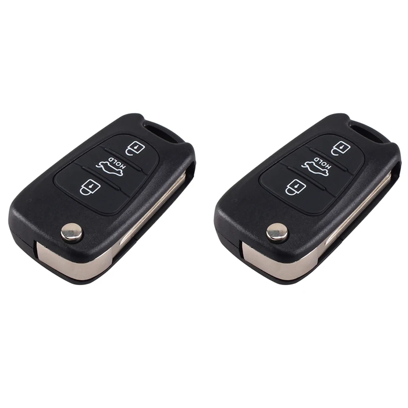 

2X 3 Buttons Flip Folding Remote Key Shell Case For HYUNDAI I20 I30 I35 IX20 IX35