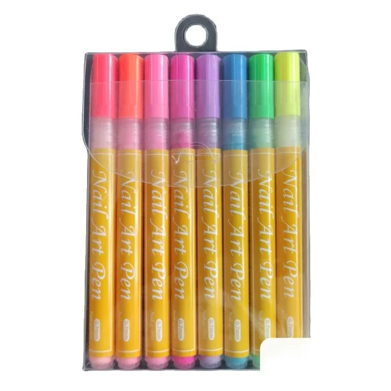 8/12 색상 아크릴 네일 그래피티 펜, 수제 DIY 네일 컬러 페인팅 후크 라인, 빠른 건조 마커 펜, 아트 용품, 0.7mm