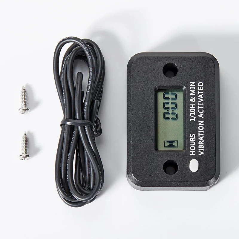 1Pcs 3DTMR-107 Vibration Hour Meter Counter LCD Display Digital Tachometer Waterproof for Gas Generator Lawn Mower Motor ATV tachometer gauge engine tachometer tachometer meter engine hour meter