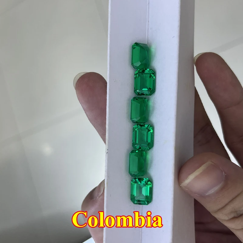 Loose Gemstones DJMAX Colombia Lab Grown Emerald Gems with AGL Certificate for DIY Jewelry Making