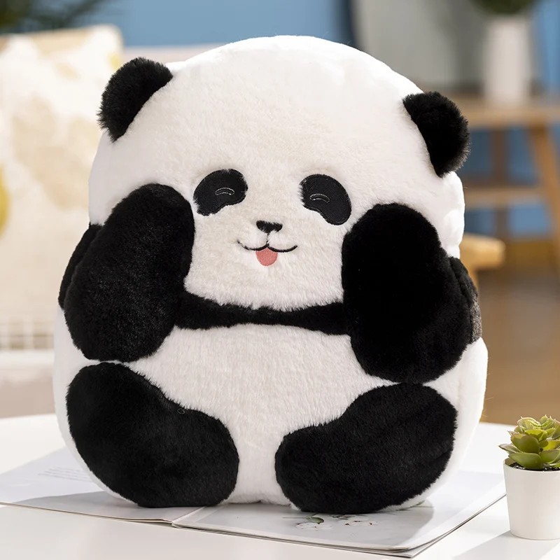 Cartoon Creative Round Fat Panda Plush Pillow Toy Cute Stuffed Animals Lying Pandas Plushies Doll Cushion Kawaii Soft Kids Toys