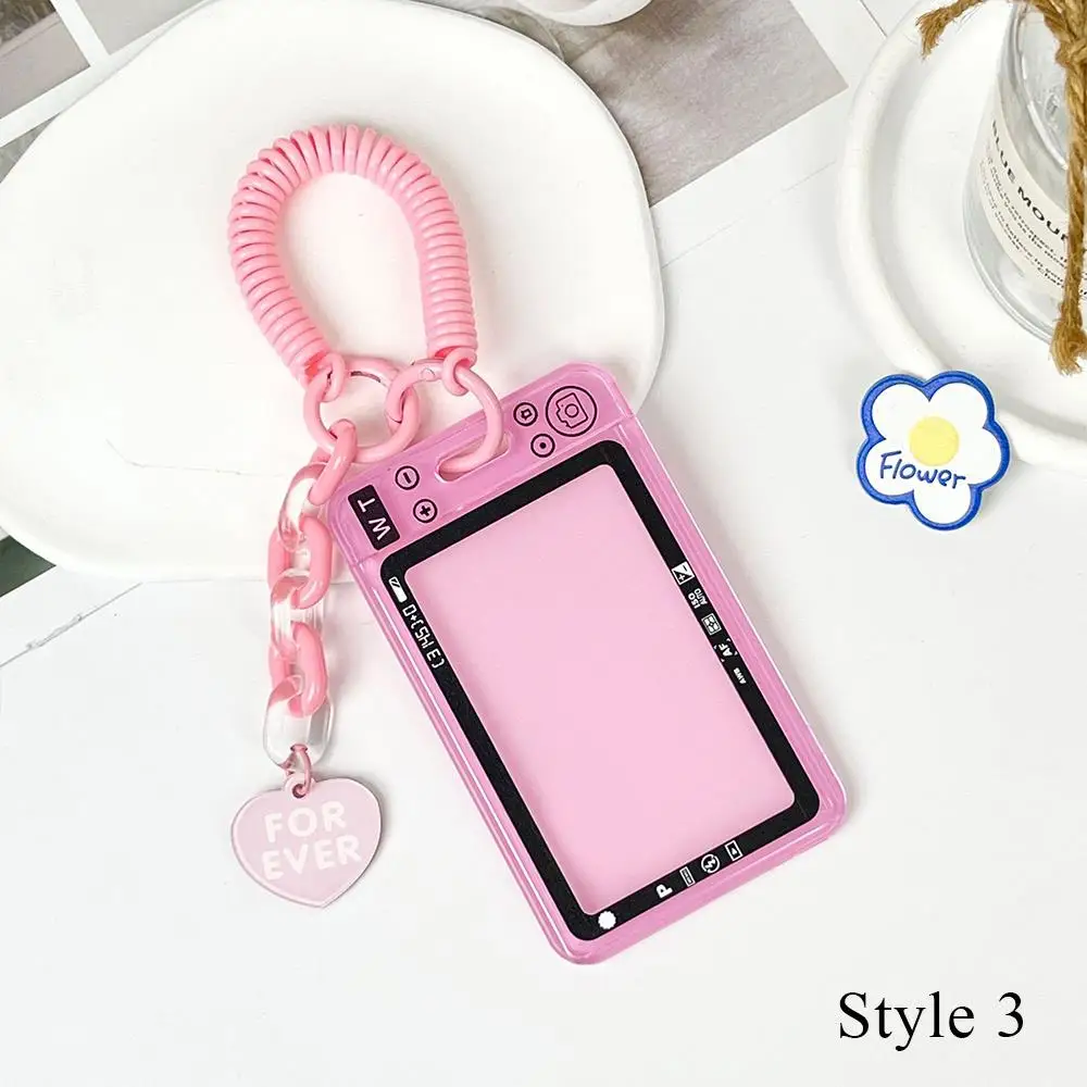 Clear Acrylic Photocard Holder with Keychain - Transparent Protective Case