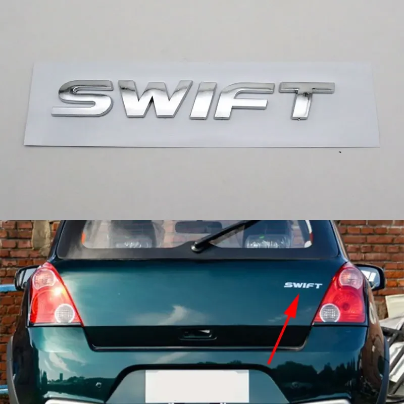 Fit for Suzuki Swift Emblem Car Logo Stickers 3D Letter Word Rear Trunk ABS Plastic Chrome Silver Nameplate Auto Badge Decal