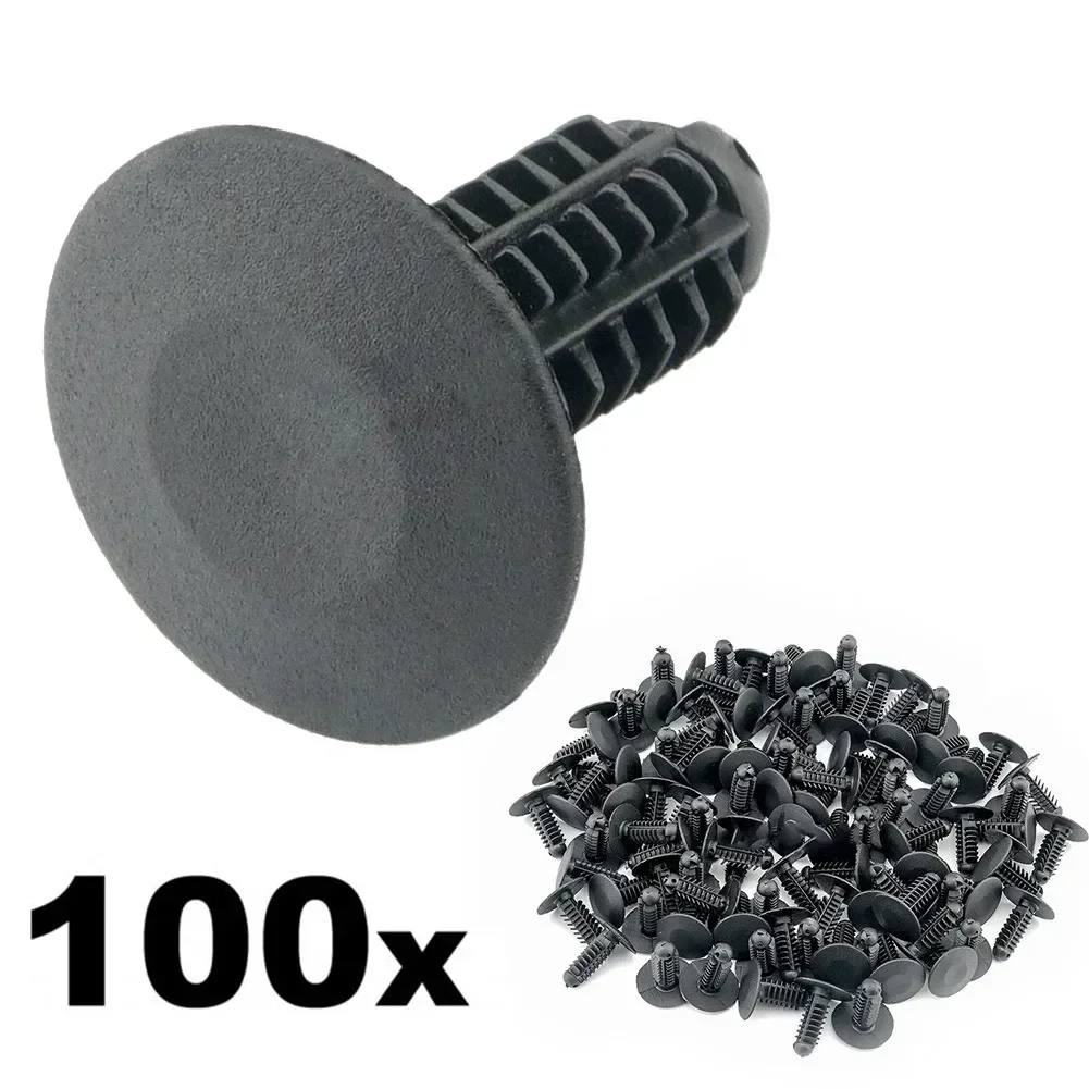 Replaces Fastener Rivet Trim Car Clips Dark Grey Fir Tree Parts Plastic 100pcs 18mm Head 8mm Hole