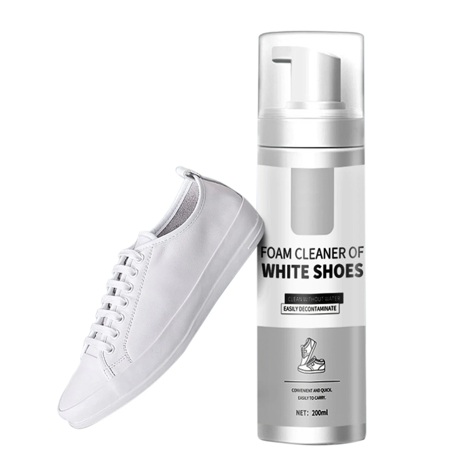 200ml Whitening Shoe Spray Wash-free Cleaning Foam Whitener Dry