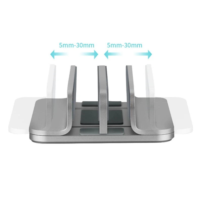 Aluminum Alloy Vertical Laptop Stand Holder Adjustable Desktop Notebook Dock Space-Saving 3 In 1