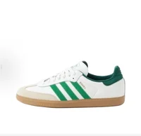 adidas Originals SAMBA OG Stylish Comfort Thin Sole Low-Top Skate Shoe Unisex White/Green JI3202