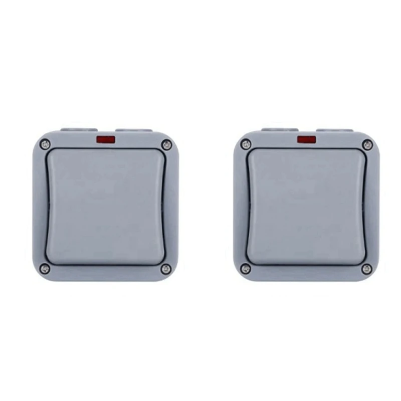 2X IP66 Wall Electrical Switch 220V Light Waterproof On Off Security Button With Fixation Night In The Pc Power(A)
