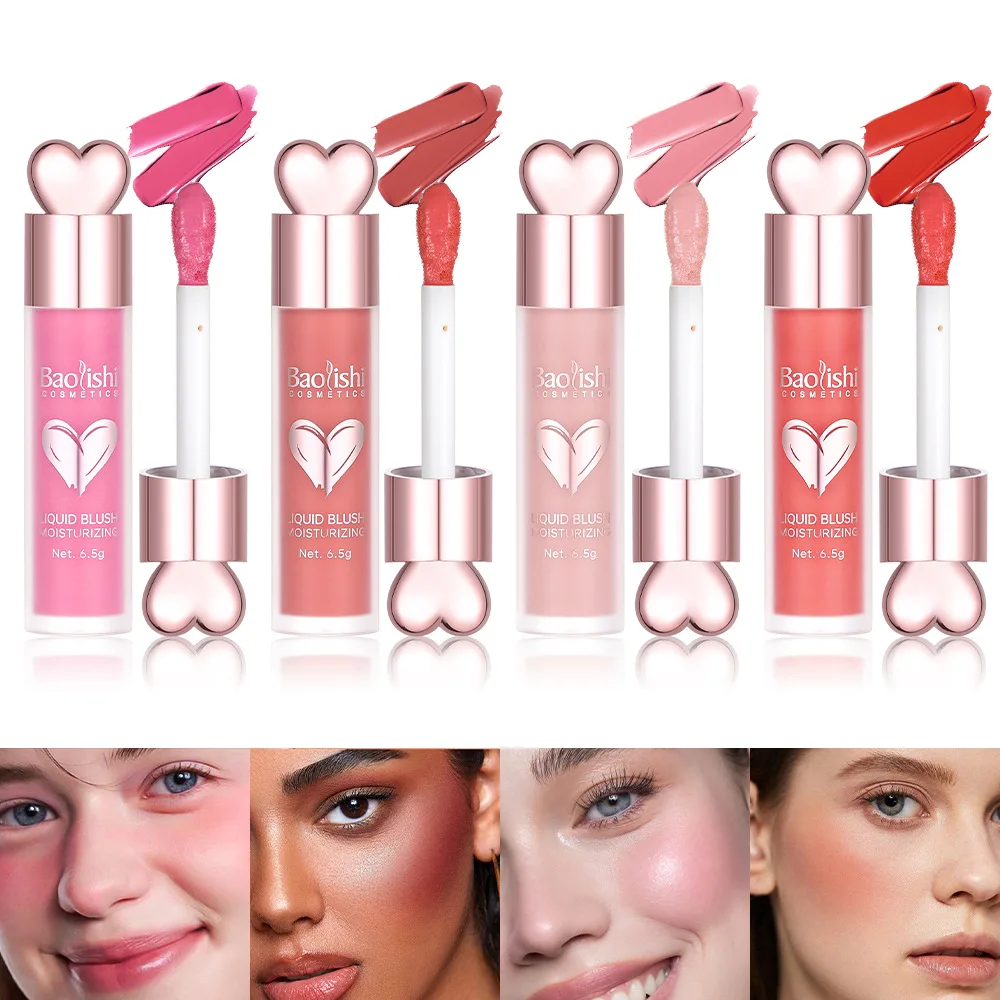 Matte Liquid Blush Velvet Blusher Orange Peach Face Pigment Lasting Beauty Natural Cheek Tint Cream Blush Makeup