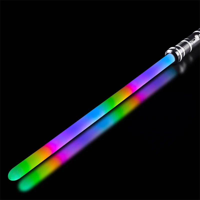 REikirc 2 Em 1 Sabre De Luz 15 Cores vários efeitos sonoros de Luz Lightsaber De Metal Laser Espadas Luminosas Brinquedos Recarregáveis Partido