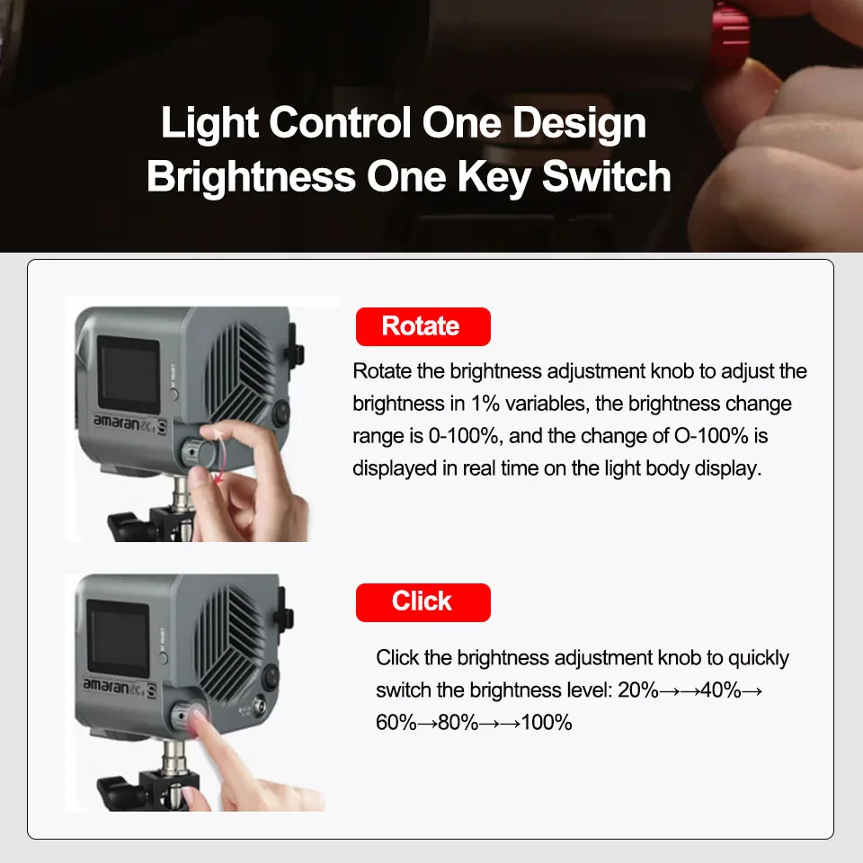 Amaran 60x S LED Video Light 65W 2700-6500K Bi-color 9 Lighting Effects Bluetooth App Control by Aputure 4