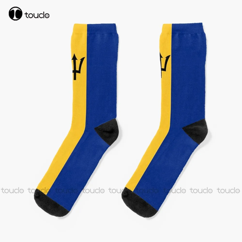 

Barbados Flag Socks High Quality Cute Elegant Lovely Kawaii Cartoon Sweet Cotton Sock Cute Pattern Funny Autumn Cartoon Retro