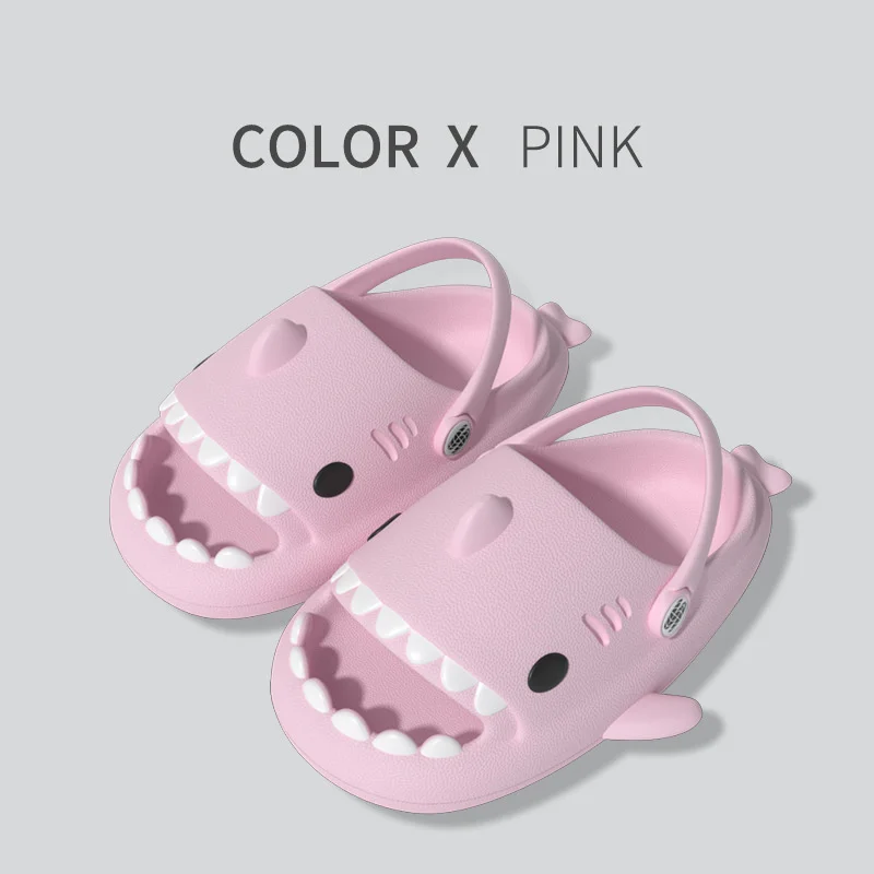 Cartoon Straps Shark Hole Garden Shoes 4cm Thick Soles Anti Slip Men's Slippers Office Shark Sandals Women Flip Flops 6