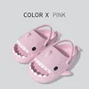 Cartoon Straps Shark Hole Garden Shoes 4cm Thick Soles Anti Slip Men's Slippers Office Shark Sandals Women Flip Flops 6