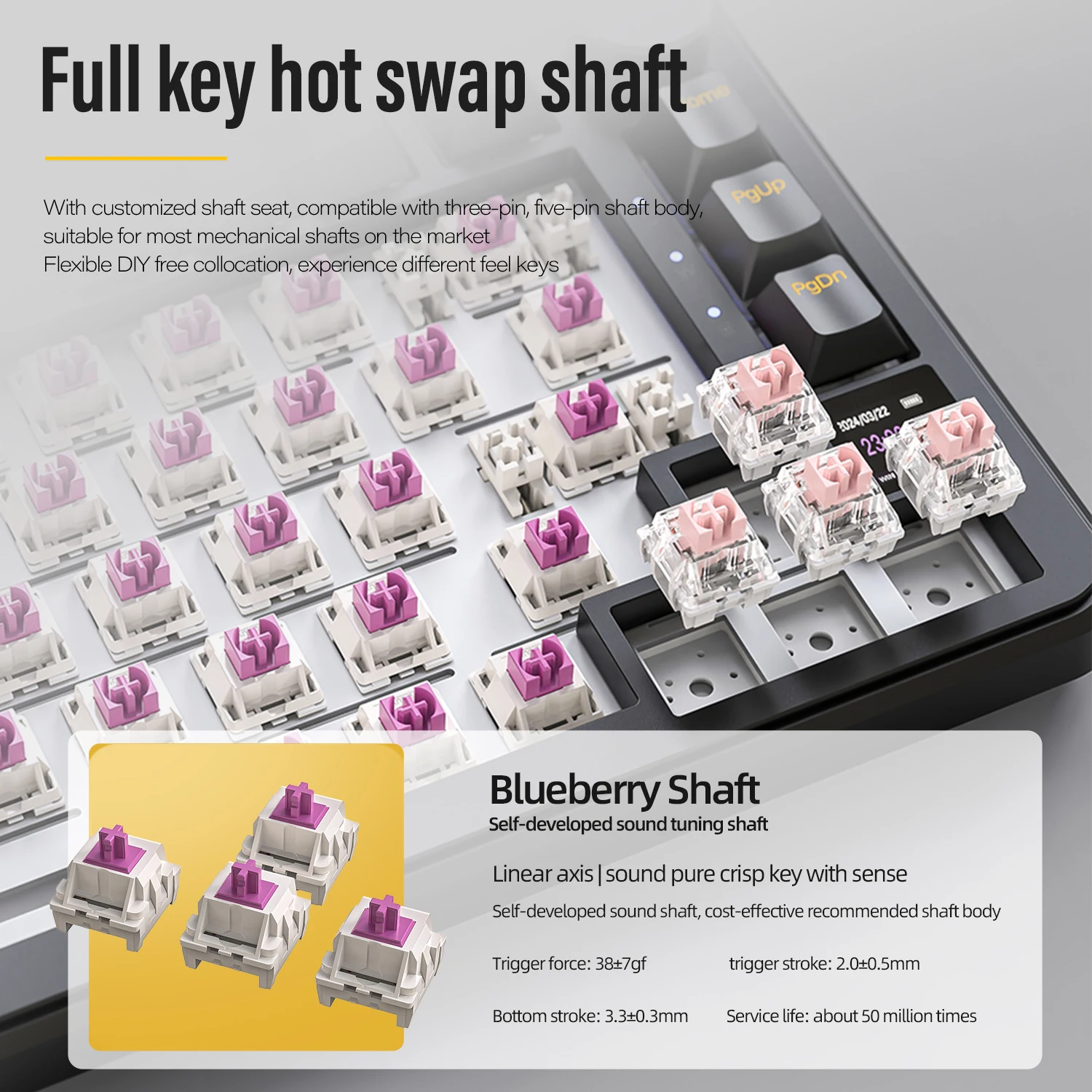 ATTACK SHARK X85/X85Pro 무선 기계식 키보드 75% 82키 트라이 모드 블루투스 유선 RGB 핫스왑 가스켓 노브 대용량 배터리