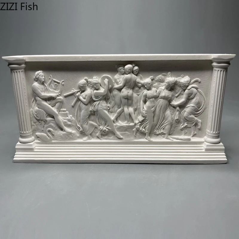 Dancing Muse Stereoscopic Printmaking Figures Relief Plaster Statue Desk Decoration Characters Sculpture Room Aesthetic Decor