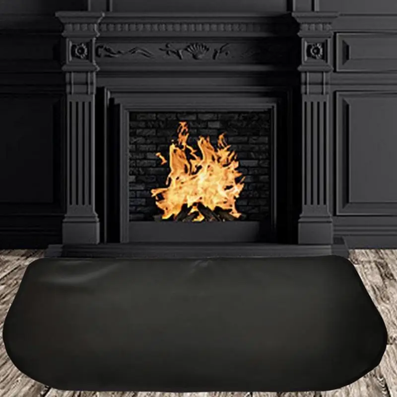 

Fireproof Hearth Rugs Fireplace Rug A-Level Double Sided Fireproof Hearth Pads For Wood Stove Black Floor Protector Rug