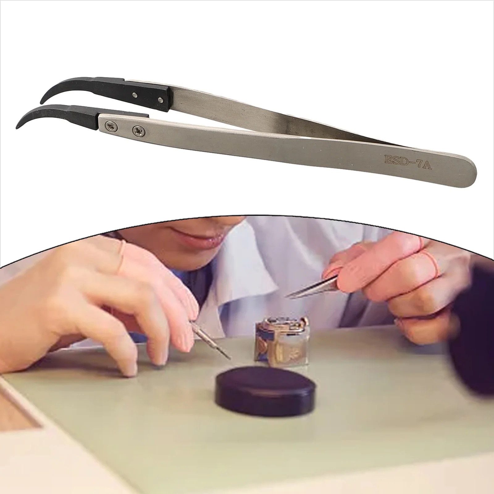 

Антистатический пинцет, промышленный пинцет, 1 шт., съемный металлический прецизионный Пинцет для технического обслуживания, абсолютно новый