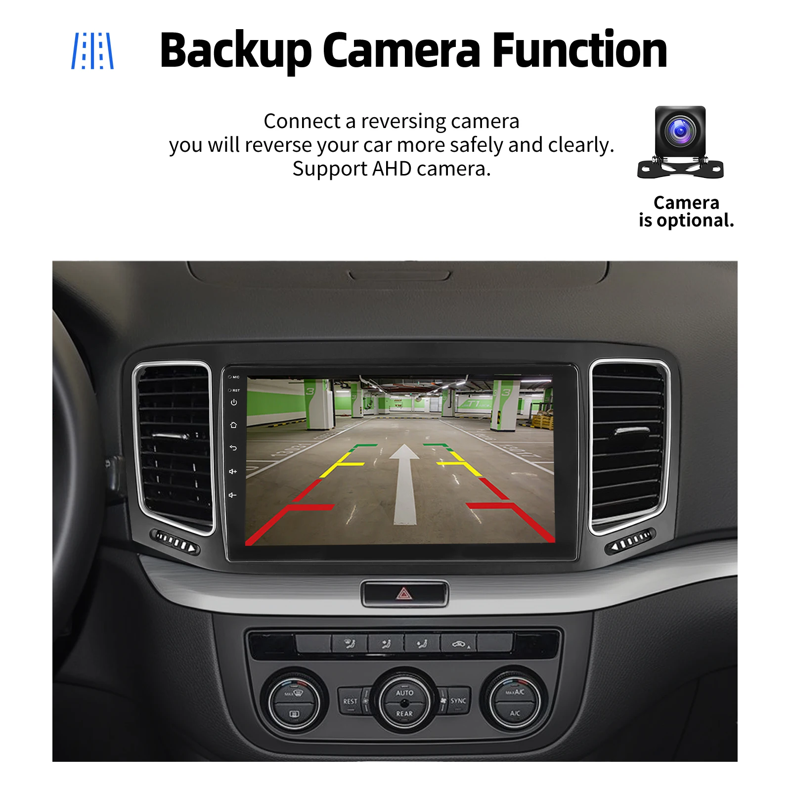 ESSGOO 9" 4+64GB Android 15 Autoradio mit CarPlay für VW Sharan 7N Seat Alhambra II 12-18 Touchscreen GPS Navi BT Mirror Link – Detail 14
