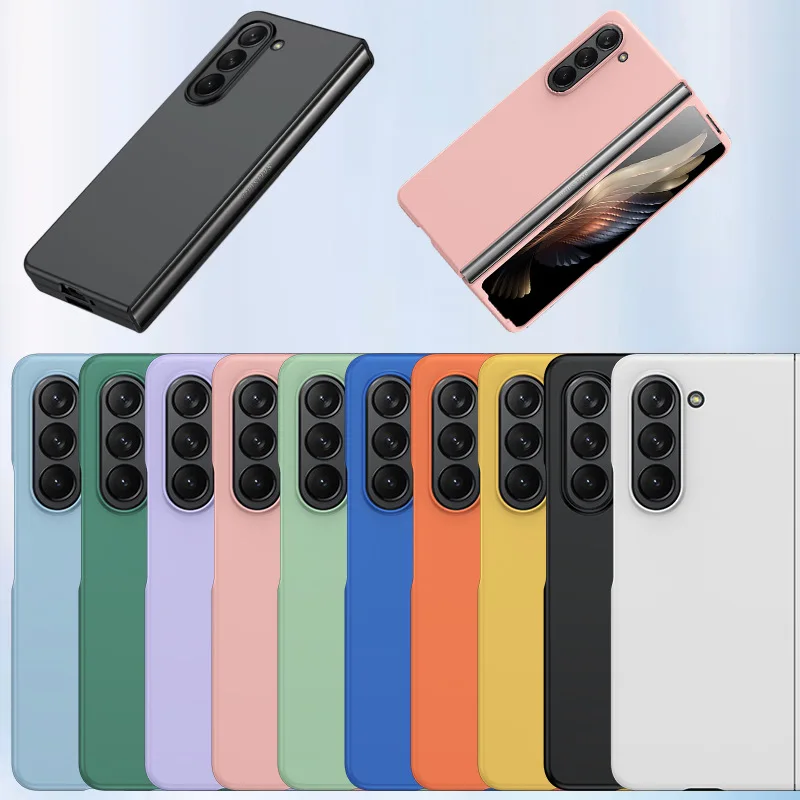 Plain Slim Thin Pc Fold Case For Samsung Galaxy Z Fold 5 4 Fold4 Fold5 Fold3 Fold2 Fold 3 2 Zfold5 Shockproof Phone Bag Covers