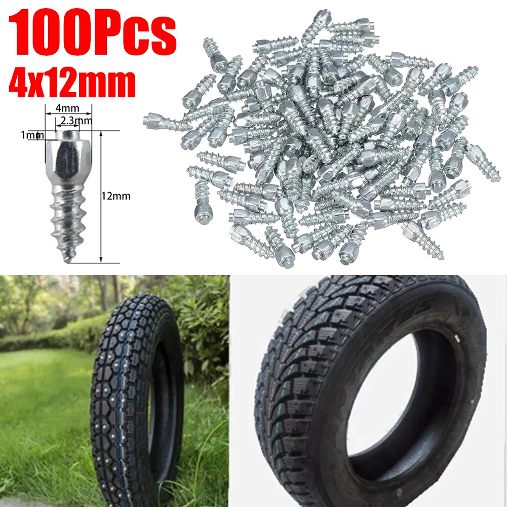 For Most Cars Screw Studs Tire Spikes Off-Roading Winter Driving 4x12 Mm Stable Characteristics High Reliability