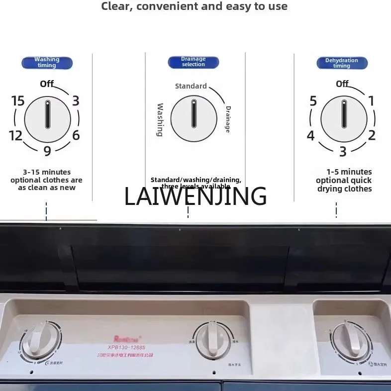 SGF washing machine semi-automatic stainless steel household large capacity double bucket double cylinder 4