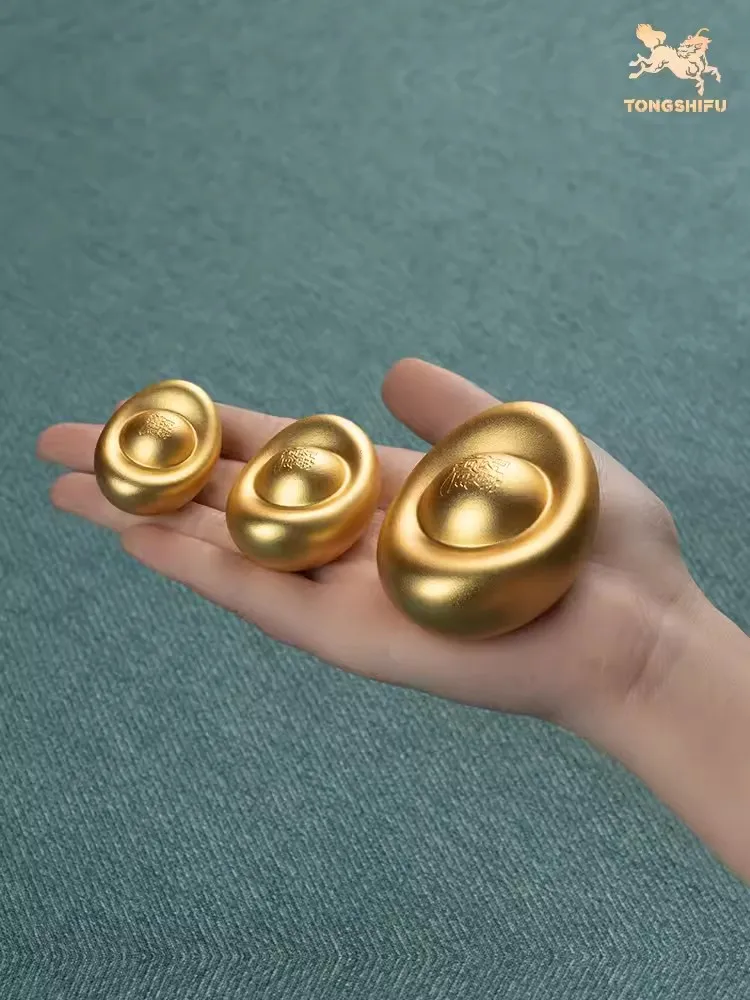 

Китайские позолоченные медные украшения Yuanbao Fengshui Tongshifu, украшения для дома, деловые подарки, рабочий стол, гостиная