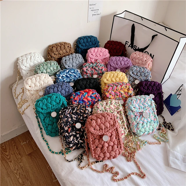 Crochet Mini Backpack With Chain.women's Bag With Backpack 