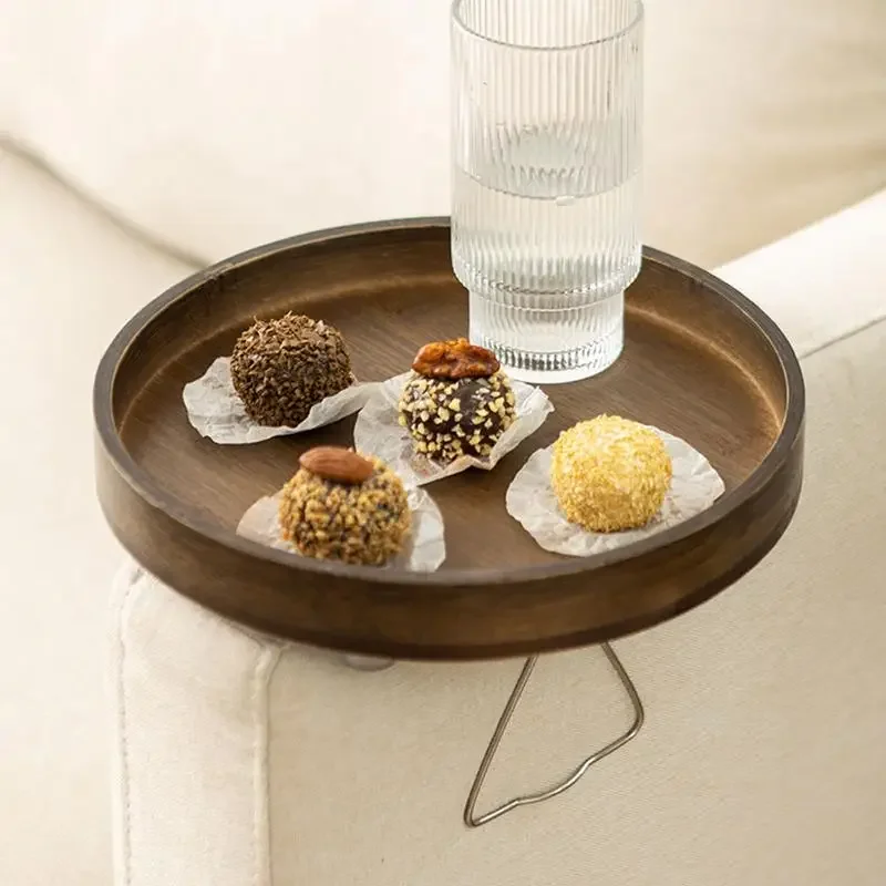 Sofa Side Table Natural Bamboo Sofa Armrest Clip Tray Arm Clip Table Handrail Pallet Fast Food Drink