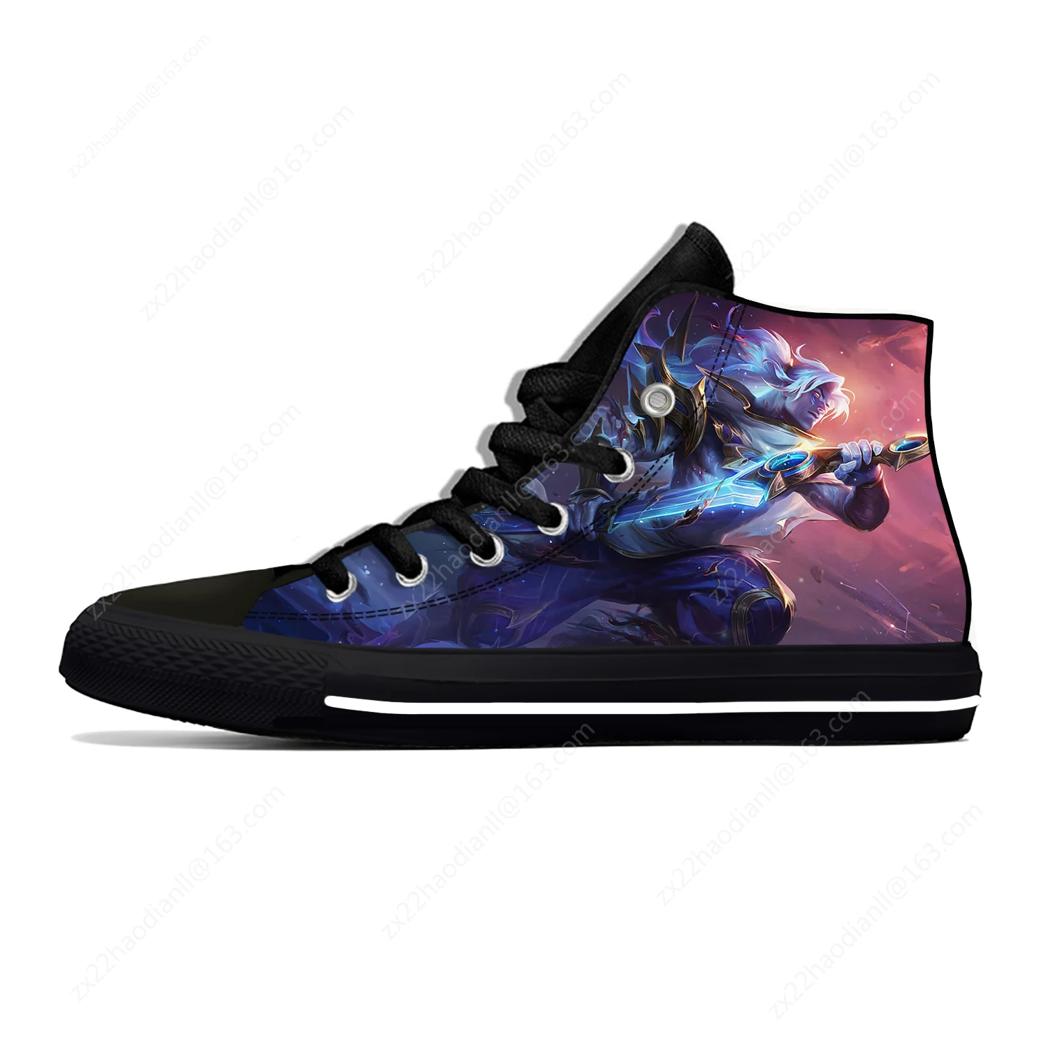 League of legends yasuo Lightweight Cloth 3D Print Funny Cool Fashion High Top Canvas Shoes Men Women Casual Breathable Sneakers
