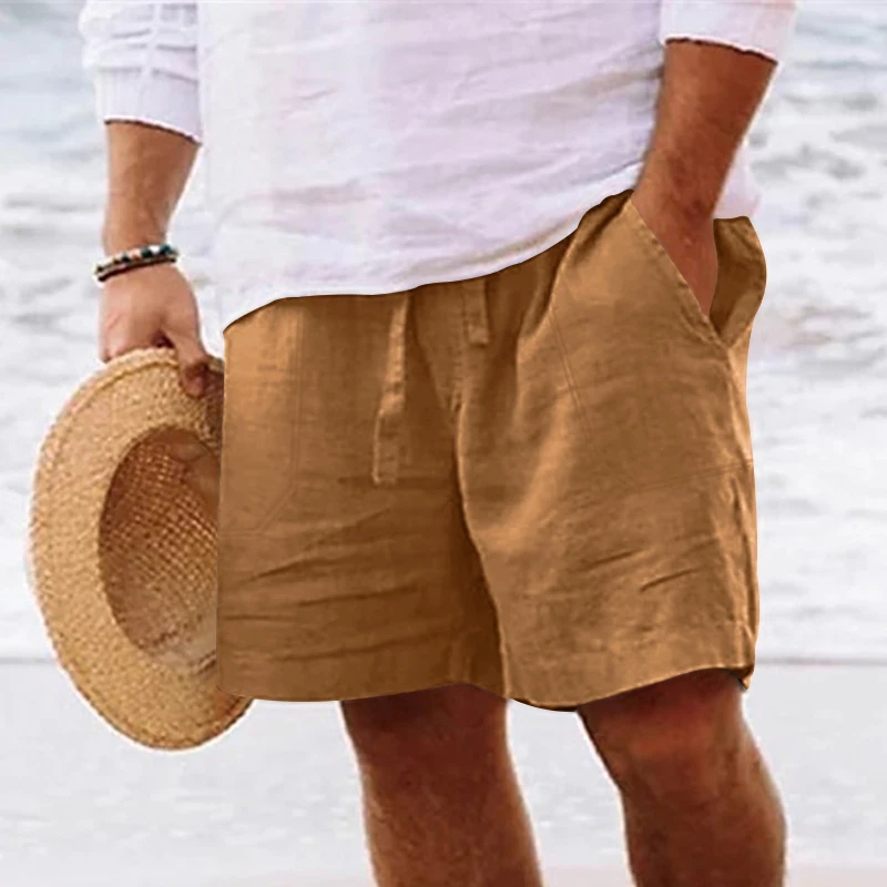 Men's Summer Casual Linen Shorts 2023 Men's outdoor sports Breathable