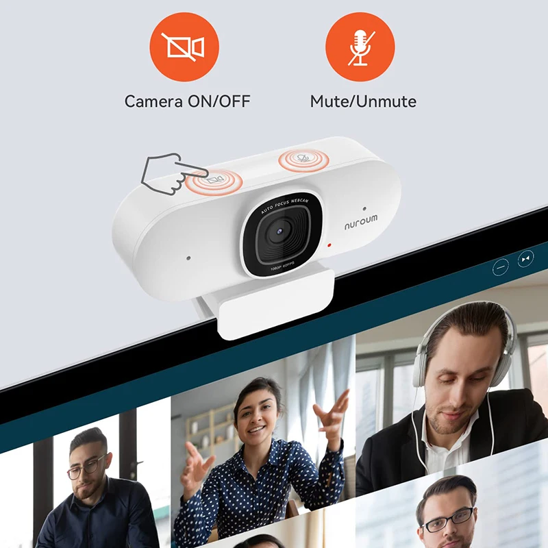 NUROUM 2K Wide Angle Webcam with Microphone