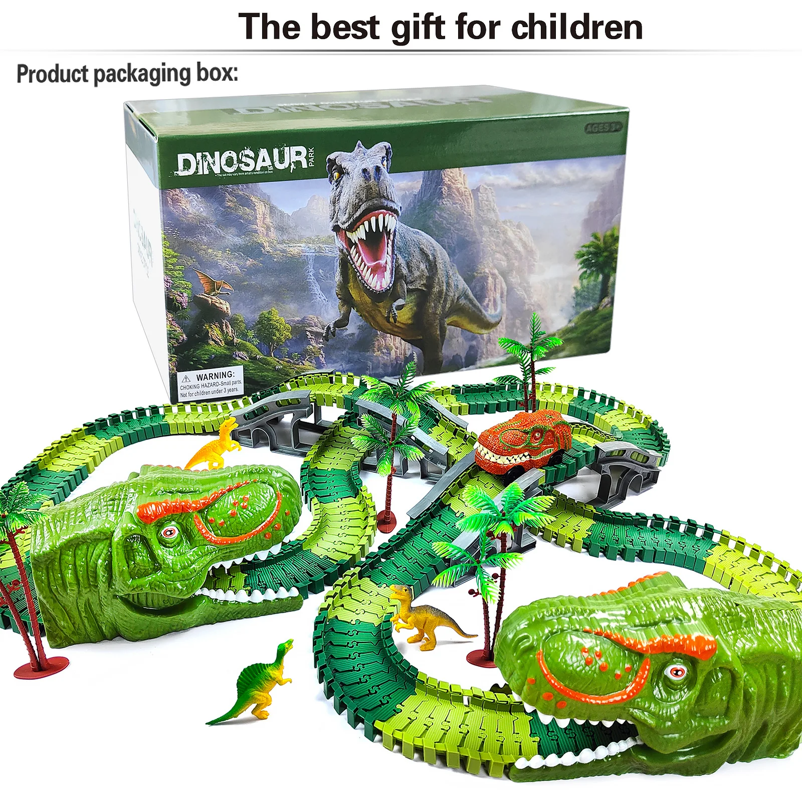 Juguetes de dinosaurios para niños, crea tu propia pista de carreras del  mundo de dinosaurios, pistas de carrera flexibles para niños y niñas de 3 4  5 6 7 8 años - AliExpress