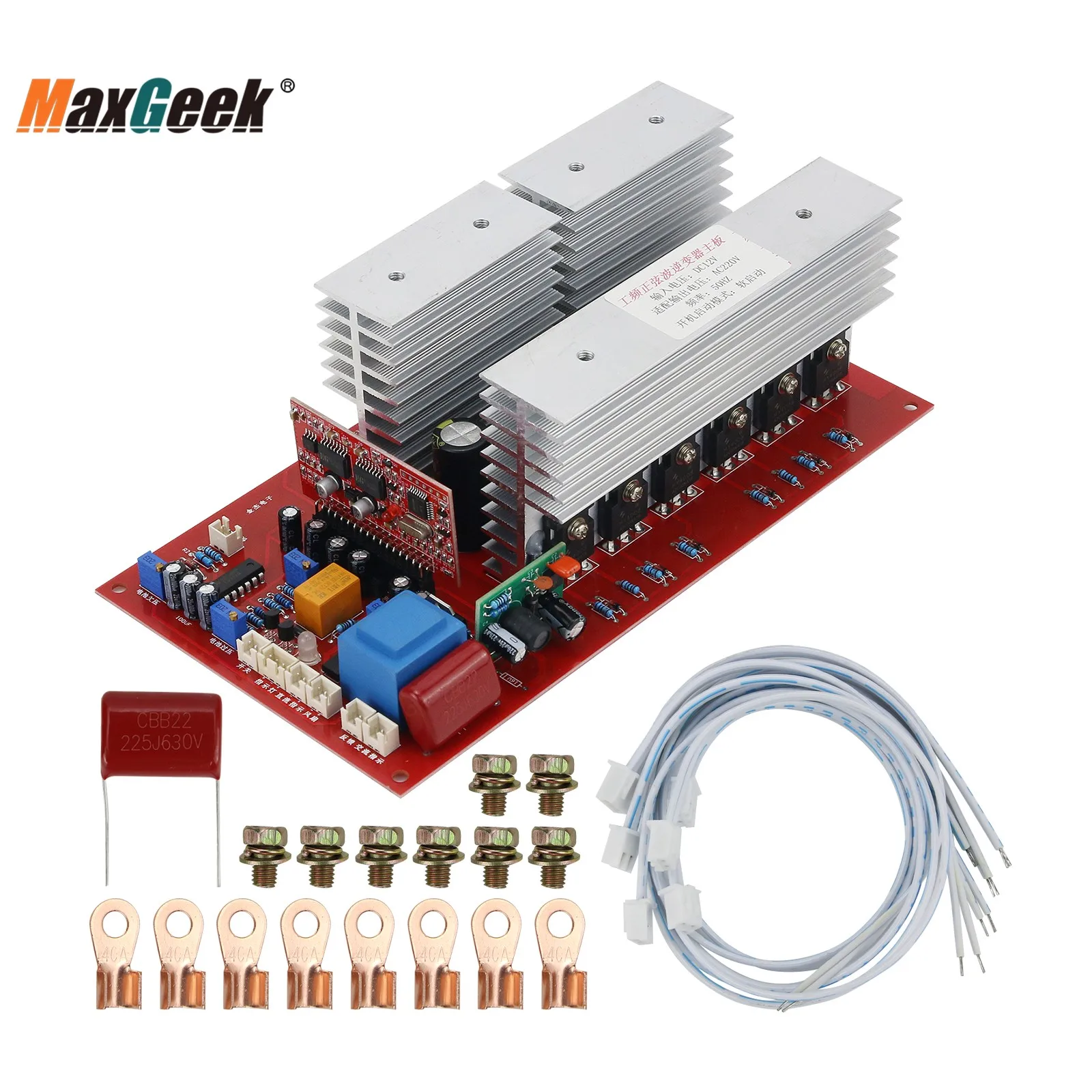 Maxgeek 12V 24V 48V 1500W 3000W 5500W Pure Sine Wave Inverter Driver ...