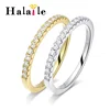 Halaile 1.5mm D Color Moissanite S925 Sterling Silver Stackable Row Ring with GRA Trendy Fine Jewelry Women Classic Dainty Gift 1
