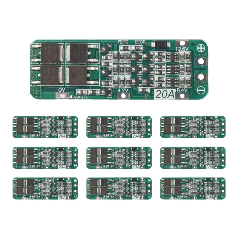 

10Pcs 3S 20A BMS 18650 Li-Ion модуль зарядного устройства литиевой батареи PCB 11,1 V 12V 12,6 V Module