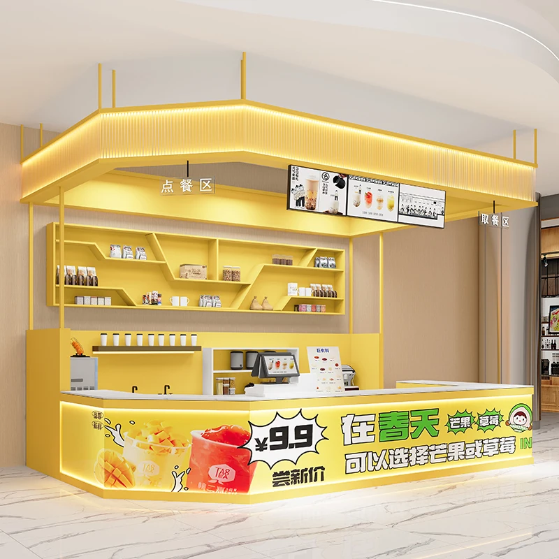 Cashier Counter Milk Tea Shop Bar Counter Coffee Shop Bar Cashier Beverage Reception Desk