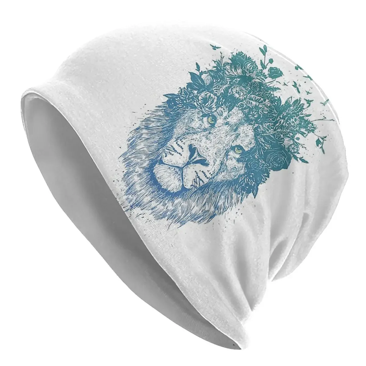 

Floral Lion Warm Knitted Cap Fashion Bonnet Hat Autumn Winter Outdoor Beanies Hats for Unisex Adult
